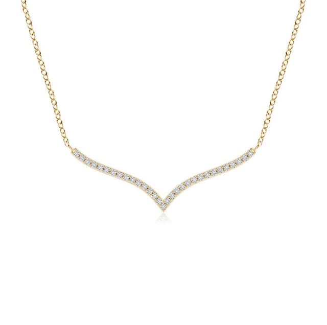 Prong-Set Diamond Curved Necklace