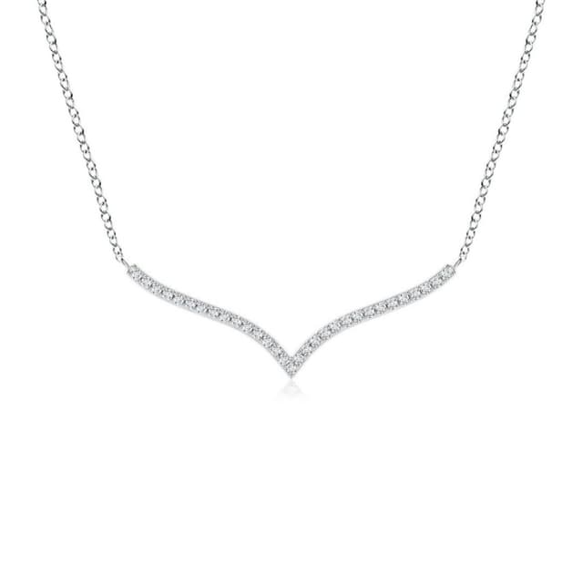 Prong-Set Diamond Curved Neckalce 